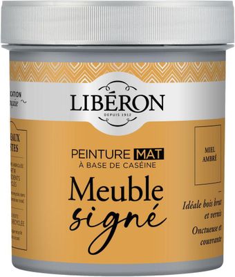 Peinture meuble bois à la caséine mat miel ambré 0,5 L - LIBERON