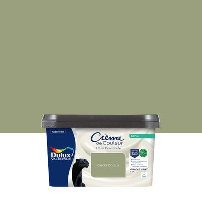 Peinture crème de couleur Gentil Cactus satin 2,25L - DULUX VALENTINE