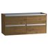 Caisson de salle de bains Thana 4 tiroirs L120 x H55 x P45 cm panneau de particules vieux chêne