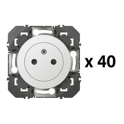 Prises 2 pôles + terre Dooxie affleurante blanc par 40 - LEGRAND