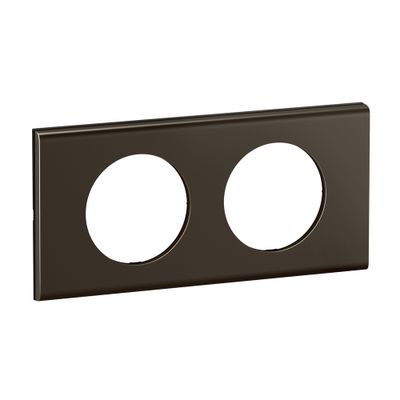 Plaque de finition 2 postes Nickel sombre satiné - Céliane LEGRAND