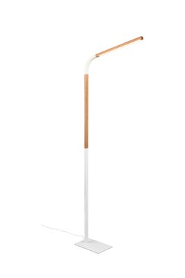 Lampadaire LED Norris blanc et bois 1400 lumens blanc chaud - TRIO