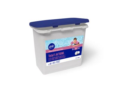 Chlore piscine 5 actions en galets de 250 gr 1kg sans acide borique