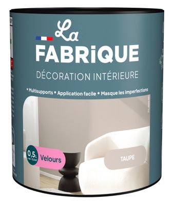 Peinture multi-support velours taupe 0,5 L - LA FABRIQUE