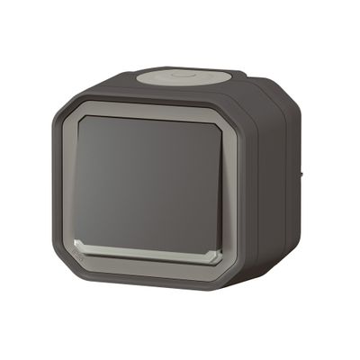 Interrupteur va-et-vient étanche IP55 avec témoin lumineux en saillie Anthracite - Plexo LEGRAND