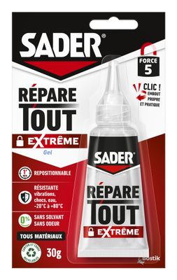 Colle de réparation Répare TOUT Extreme gel tube 30 g - SADER