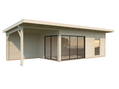 Studio de jardin en bois avec pergola 7,9m² Andréa - 37 m² hors-tout - Livraison à domicile - PALMAKO