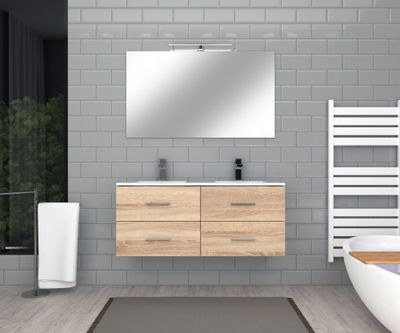 Meuble de salle de bains Volta 4 tiroirs L120 x H50 x P46 cm MDF bois