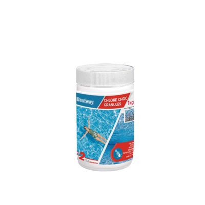 Chlore choc piscine - granulés boîte 1kg BESTWAY