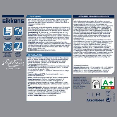 Peinture murs et plafonds acrylique blanc mat 1 L - SIKKENS