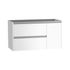 Caisson de salle de bains Thana 2 tiroirs 1 porte 100 x 59 x 46 cm panneau de particules blanc