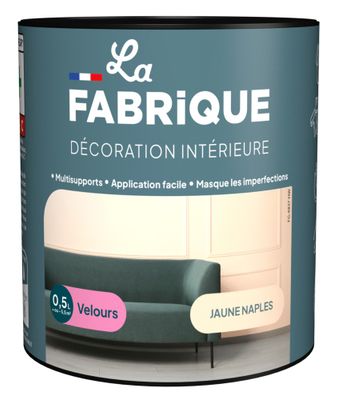 Peinture multi-support velours jaune Naples 0,5 L - LA FABRIQUE
