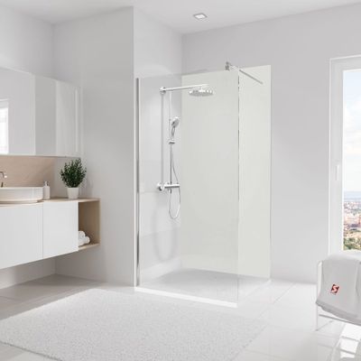 Panneau mural de douche 100x210 cm blanc structuré DécoDesign Décor - SCHULTE