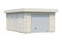 Garage en bois toit plat Rasmus avec porte sectionnelle - ép.44 mm - 25,5 m² hors-tout - PALMAKO