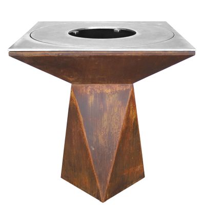 Brasero de cuisson G1 corten avec plaque plancha, grille et couvercle de protection  ARTISS