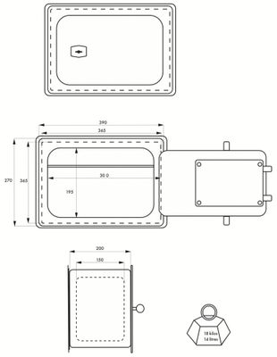 Coffre-fort à clé Falaise à emmurer 39 x 27 x 20 cm 4 pênes THIRARD