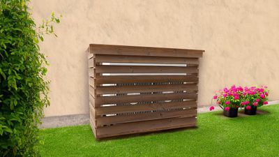 Habillage pour groupe de climatisation extérieur et pompe à chaleur en bois 132 x 58 x 98 cm, Livraison à domicile incluse - HABRITA