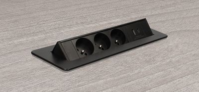 Bloc prise pivotant 3 prises avec prises USB A et USB C 2m noir ARLUX