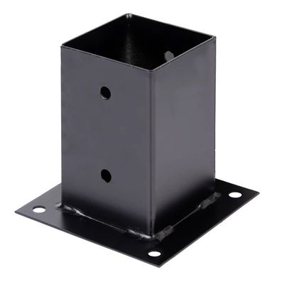 Embase poteau bois carré métal galvanisé laqué noir - 91 x 91 x 150 mm - ALBERTS