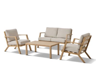 Salon de jardin IBIZA aluminium beige 4 places - BOCARNEA