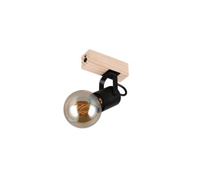 Spot E27 Lynar noir et bois 10W - REALITY