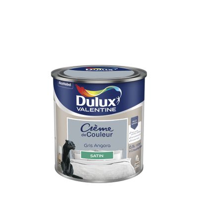 Peinture crème de couleur Gris Angora Satin 0.5 L - DULUX VALENTINE