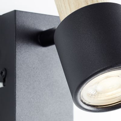 Spot mural GU10 10W noir - Pini BRILLIANT