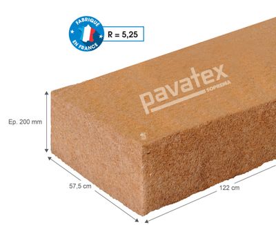 Panneau de fibre de bois PAVAFLEX - Épaisseur 200 mm - l.0,575 x L.1,22 m SOPREMA
