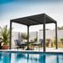 Pergola bioclimatique autoportante manuelle aluminium balcon et terrasse PER2430BI gris 7,2 m², Livraison à domicile incluse - HABRITA