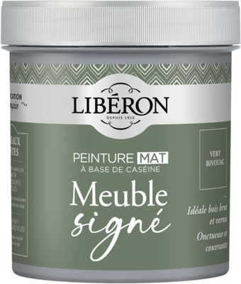 Peinture meuble bois à la caséine mat vert bivouac 0,5 L - LIBERON