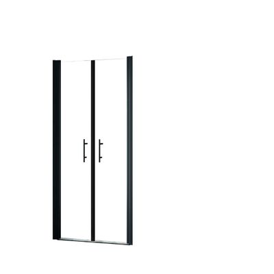 Portes de douche battantes 90x192 cm profilé noir verre transparent 5 mm New Style - SCHULTE
