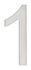 Chiffre 1 adhésif hauteur 76 mm inox THIRARD
