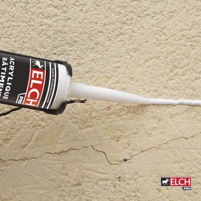 Mastic acrylique bâtiment blanc 300 ml ELCH PRO