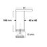 Pied carré réglable hauteur 100 mm aluminium REI