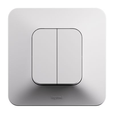 Double interrupteur va-et-vient encastrable 10A complet Blanc - Neptune LEGRAND