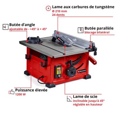 Scie circulaire sur table TC-TS 8 1200 W - Einhell
