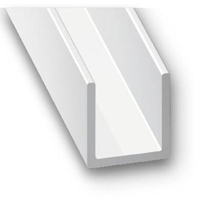 Profilé U aluminium laqué blanc 15 x 15 x 15 x 1,5 mm intérieur 12 mm 2m CQFD