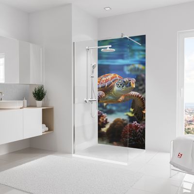 Panneau mural de douche 120x210 cm tortue DécoDesign Photo - SCHULTE