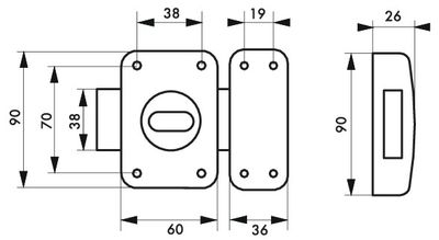 Verrou de porte d'entrée Apache à bouton et cylindre 40 mm blanc 3 clés THIRARD
