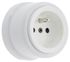 Prise électrique en saillie avec terre rétro porcelaine blanche - Garby FONTINI