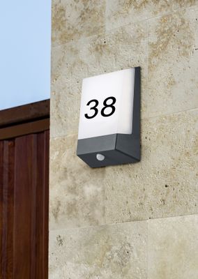 Applique extérieur LED détecteur crépusculaire Kasai anthracite IP54 850 lumens blanc chaud - TRIO