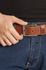 Ceinture cuir avec boucle acier brossé COLONEL Marron T.110cm