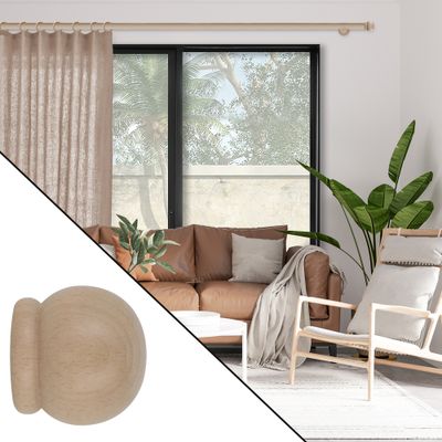 Embout déco anglais à visser diam 28 mm Finition Naturel  par 2 - MOBOIS