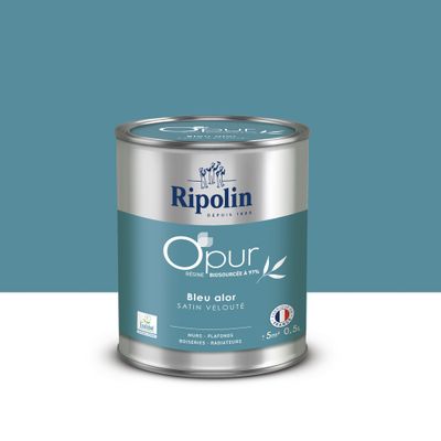 Peinture O'PUR Satin BLEU ALOR 0,5 L - RIPOLIN