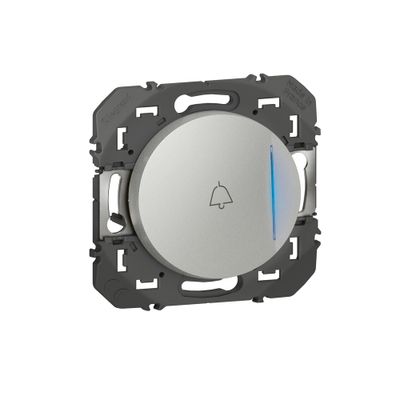 Bouton poussoir encastrable pour sonnette avec voyant lumineux Aluminium - Dooxie LEGRAND
