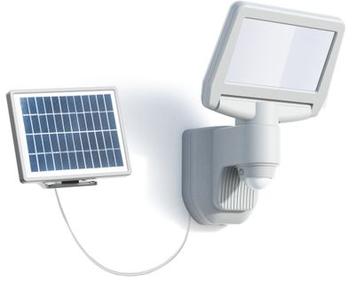 Projecteur extérieur LED solaire + détecteur de mouvements Prisma blanc IP44 1000 lumens blanc neutre - ARLUX