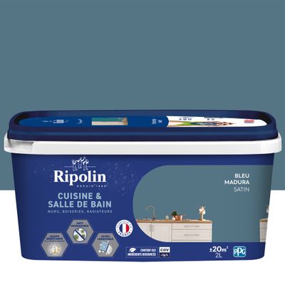 Peinture Cuisine & Bain Bleu Madura 2 L - RIPOLIN
