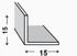 Cornière égale aluminium laqué anthracite 15 x 15 x 1,1 mm 2,50 m CQFD