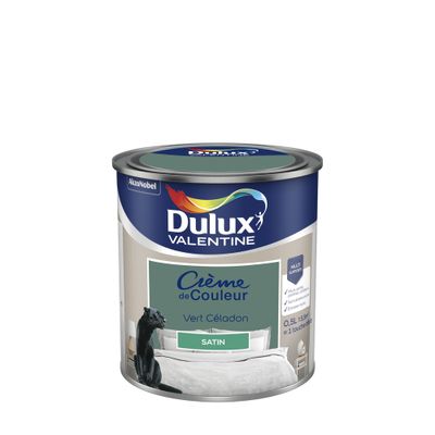 Peinture Crème de Couleur Vert Céladon satin 0,5 L - DULUX VALENTINE