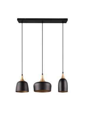 Suspension E14 Chiraz noir et or 3x25W - TRIO